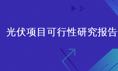 光伏项目可行性研究报告