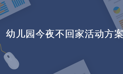 幼儿园今夜不回家活动方案