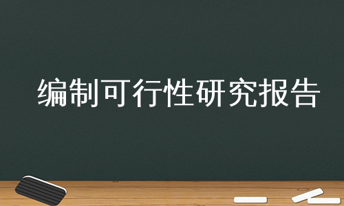 编制可行性研究报告