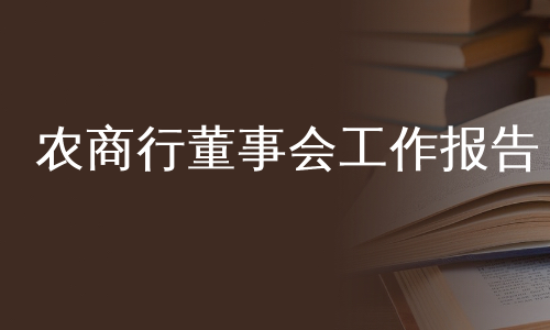 农商行董事会工作报告