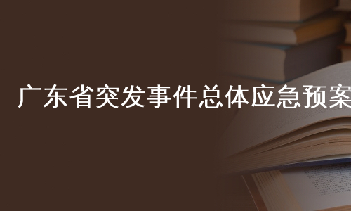 广东省突发事件总体应急预案