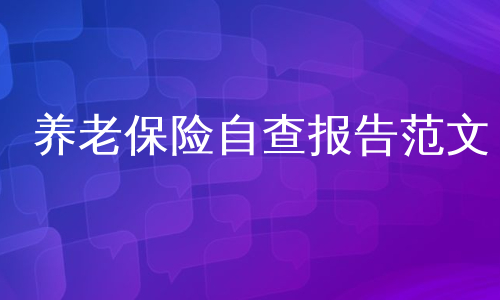 养老保险自查报告范文