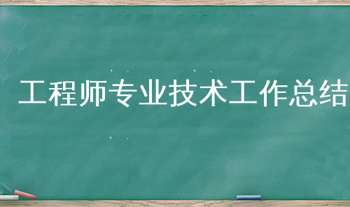 工程师专业技术工作总结