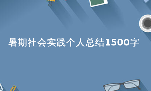 暑期社会实践个人总结1500字