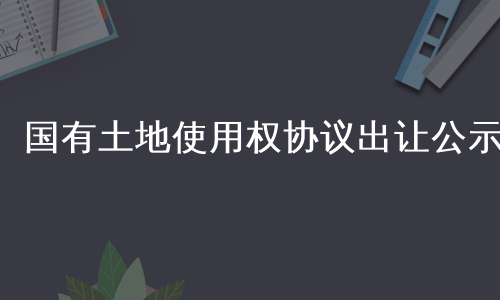 国有土地使用权协议出让公示