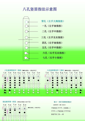 竖笛八孔指法教程