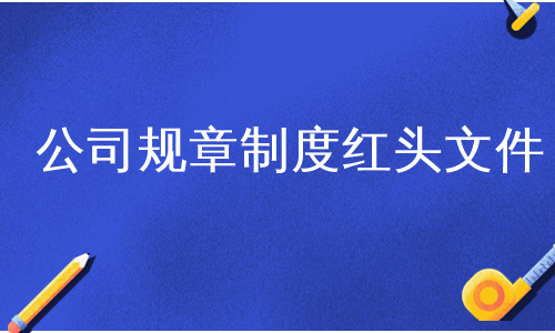 公司规章制度红头文件