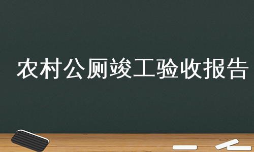 农村公厕竣工验收报告