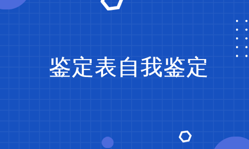 鉴定表自我鉴定