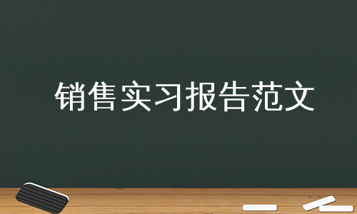 销售实习报告范文