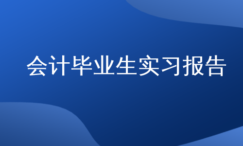 会计毕业生实习报告