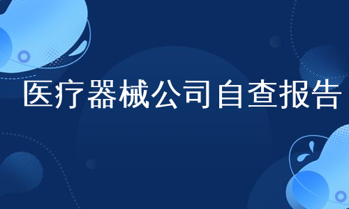 医疗器械公司自查报告