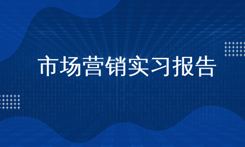 市场营销实习报告