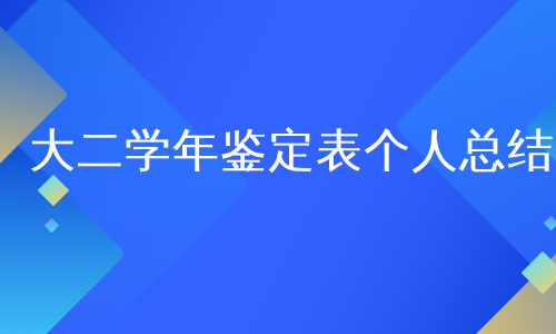 大二学年鉴定表个人总结