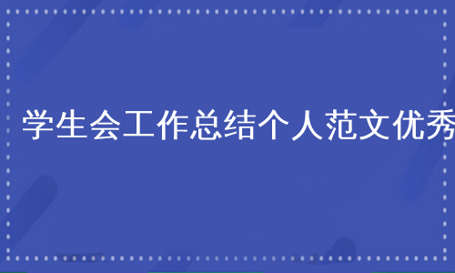 学生会工作总结个人范文优秀