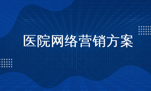 医院网络营销方案