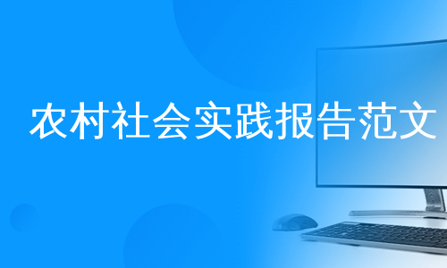 农村社会实践报告范文