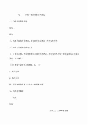 律师案情分析报告