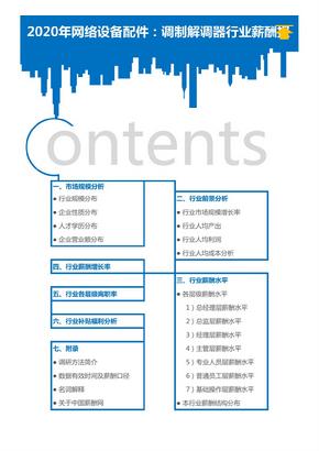 2020年网络设备配件：调制解调器行业薪酬报告（调查报告）