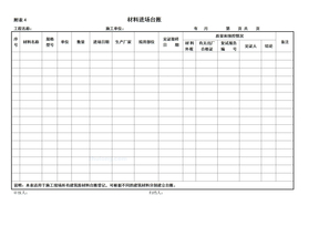 材料进场台账