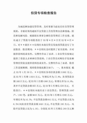 信贷专项检查报告
