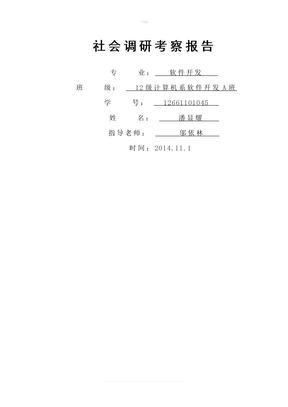 社会调研考察报告