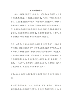 新入职教师培训