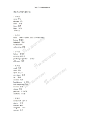 雅思听力词汇大全雅思听力词汇大全雅思听力真题考过的词汇