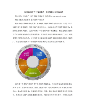 网络宣传方式有哪些 怎样做好网络宣传