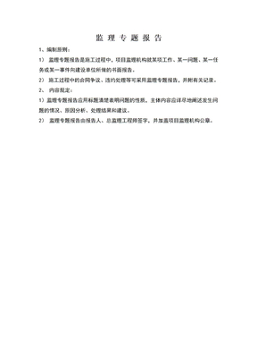 监理专题报告