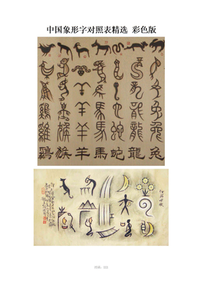 中国象形字对照表