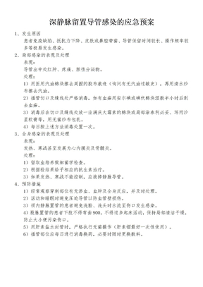 深静脉留置导管感染的应急预案