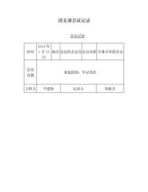 团支部会议记录