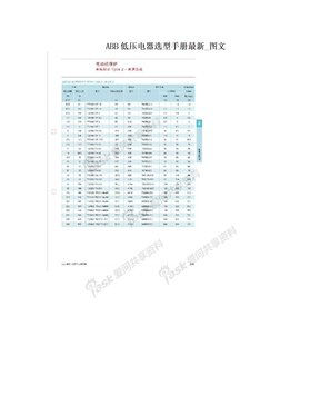 ABB低压电器选型手册最新_图文