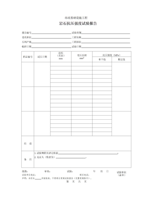 岩石抗压强度试验报告