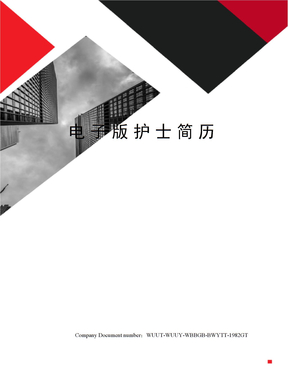 电子版护士简历