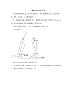 人物走路动画分解