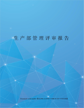 生产部管理评审报告