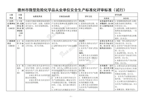 德州市微型危化品企业安全标准化评审标准（终稿）