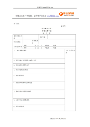 审计报告W-03审计工作小结