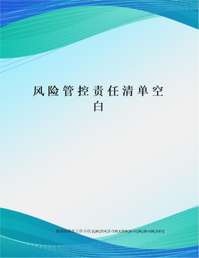 风险管控责任清单空白