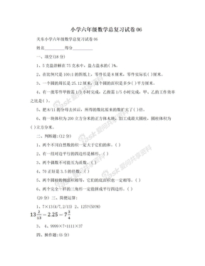 小学六年级数学总复习试卷06