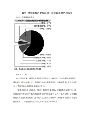 [教学]世界能源消费特征和中国能源消费结构转型