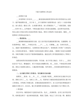 下派干部帮村工作总结
