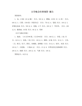 大学晚会经费预算-报告