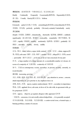 六级作文精华以及常用词汇