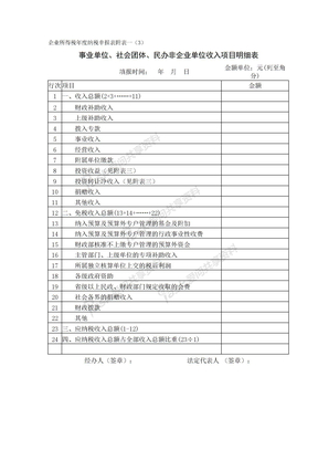 01-1：事业单位收入项目明细表