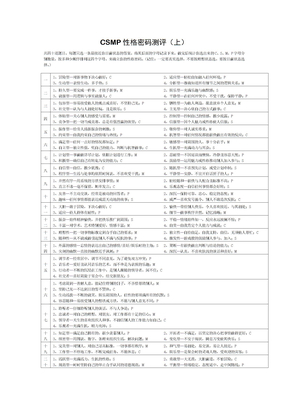 CSMP性格密码测评