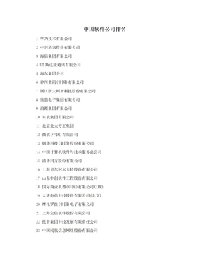 中国软件公司排名