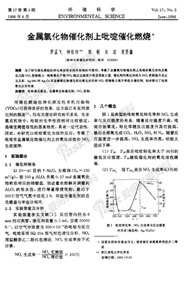 金属氧化物催化剂上吡啶催化燃烧